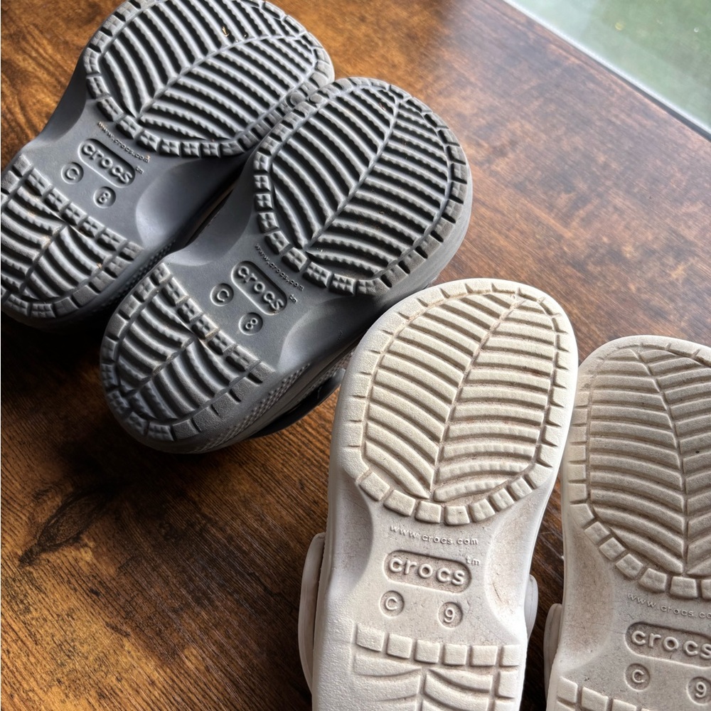 Gray and White Baya Crocs Bundle 2 Pairs - Picture 5 of 5